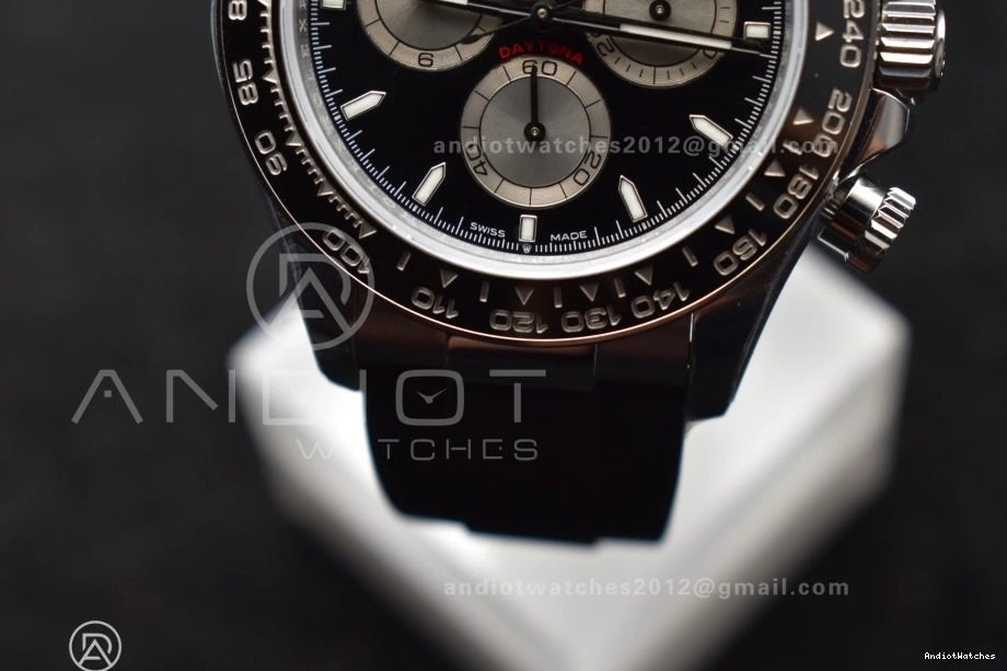 Silver Daytona Oysterflex Best V6 Edition Strap QF on 1:1 Black SH4131 Minimalist Dial 126519 821 (Weighted) 0103